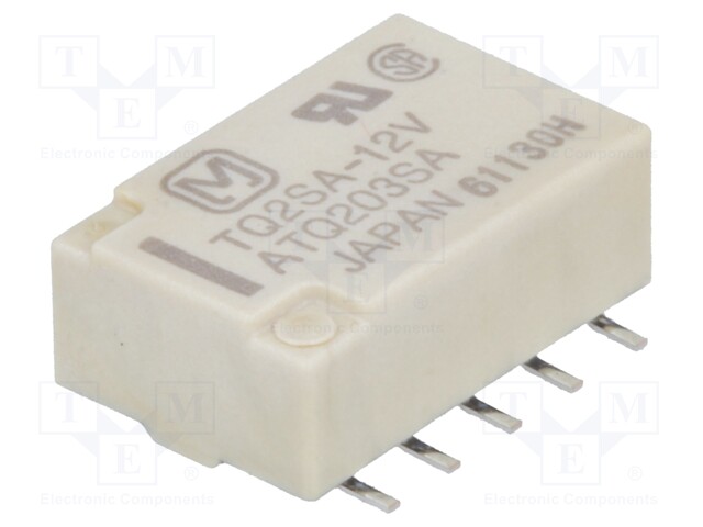 Relay: electromagnetic; DPDT; Ucoil: 12VDC; 0.5A/125VAC; 1A/30VDC