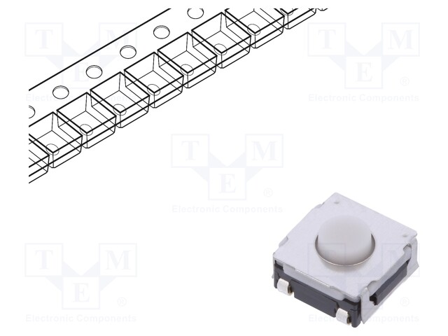 Microswitch TACT; SPST; Pos: 2; 0.05A/12VDC; SMT; 2.5N; 3.4mm; round