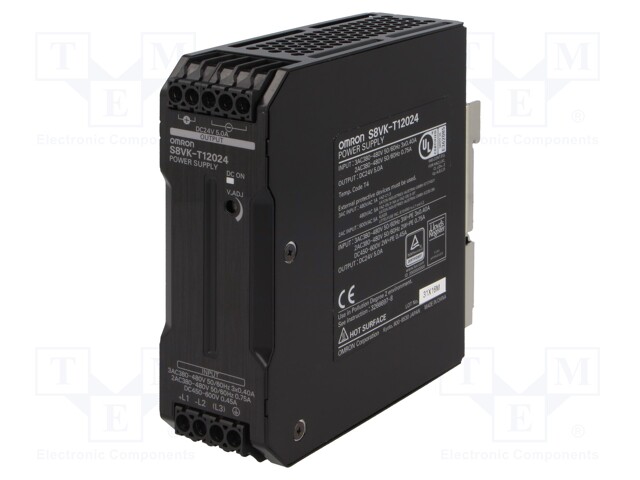 Power supply: switched-mode; 120W; 24VDC; 5A; 450÷600VDC; OUT: 1