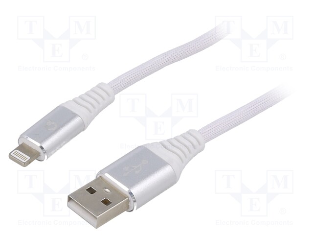 Cable; USB 2.0; Apple Lightning plug,USB A plug; gold-plated; 2m