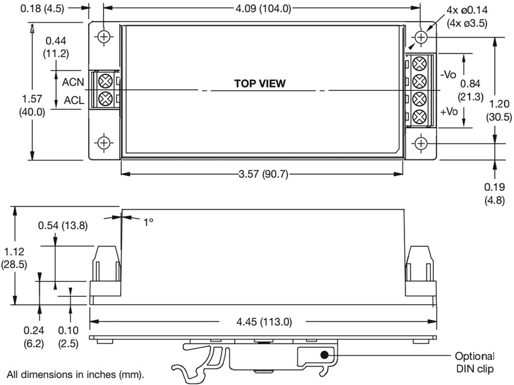 Power supply: switched-mode; 60W; 12VDC; 5A; OUT: 1; 104x40x28.5mm