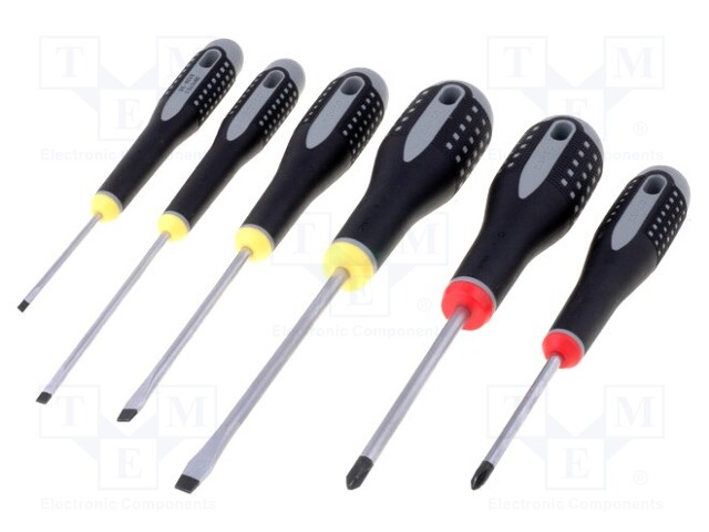 Screwdrivers; Pcs: 6; Phillips cross,slot