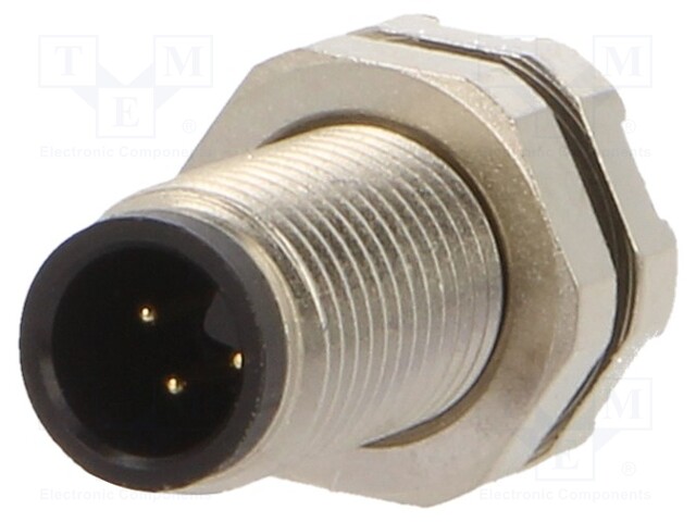 Connector: M5; socket; male; THT; on PCBs; PIN: 3; 1A; straight; IP67