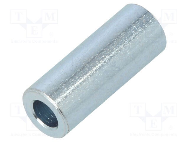 Spacer sleeve; 3.2mm; cylindrical; steel; zinc; Out.diam: 15mm