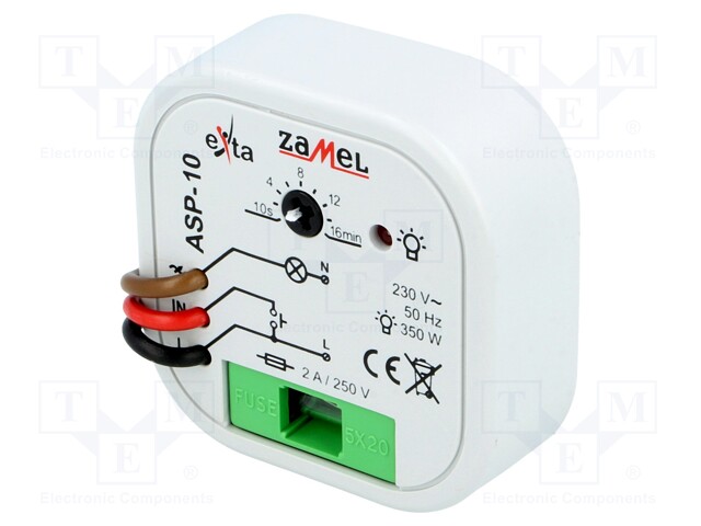 Staircase timer; IP20; 230VAC; 50x50x18mm; in mounting box