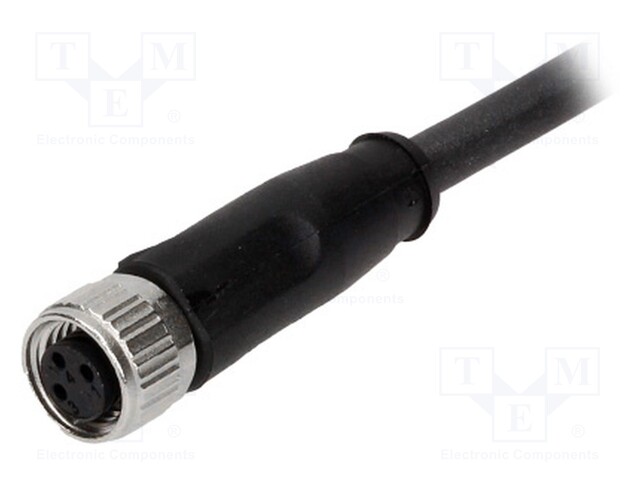 Connector: M8; female; PIN: 3; straight; with lead; plug; 2m; TPU