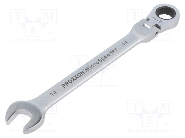 Wrench; combination spanner,with joint; 14mm; MicroSpeeder