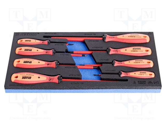 Kit: screwdrivers; insulated; Phillips,Pozidriv®; 964VDE8B; 8pcs.