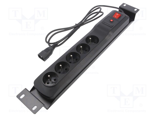 Plug socket strip: protective; Sockets: 5; 250VAC; 10A