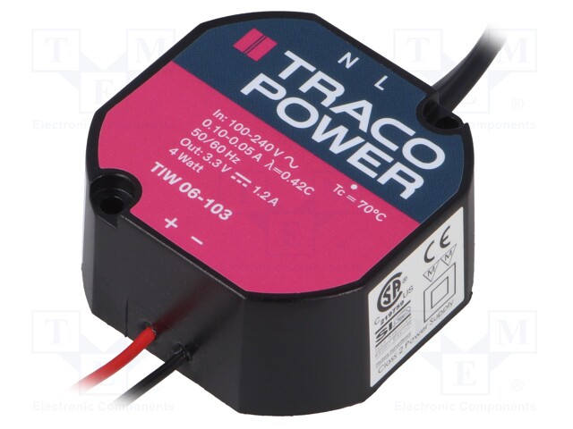 Power supply: switched-mode; volatage source; 4W; Ø50.2x23.6mm