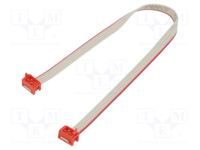 Cable: ribbon cable with connectors; PIN: 4; Layout: 2x2; plug