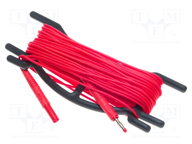 Test lead; 4mm banana plug-4mm banana plug; Len: 15m; red; 1pcs.