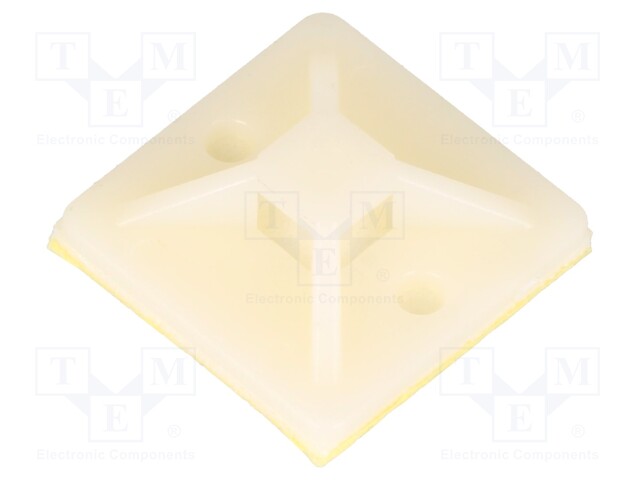 Holder; self-adhesive; polyamide; UL94V-2; natural; L: 19mm