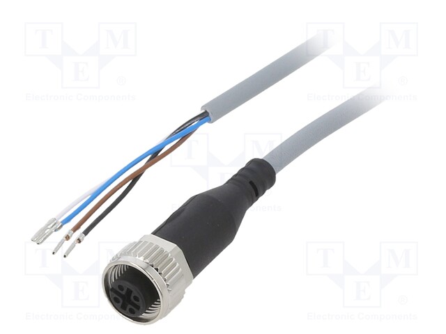 Connection lead; female,M12; IP65,IP68,IP69K; Len: 5m; 0÷250VDC