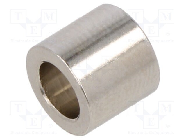 Spacer sleeve; 6.2mm; cylindrical; brass; nickel; Out.diam: 9mm