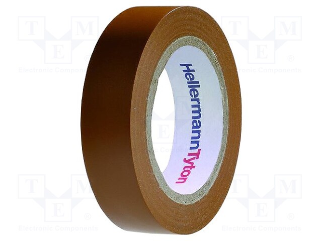 Tape: electrical insulating; W: 15mm; L: 10m; D: 0.15mm; brown; 220%