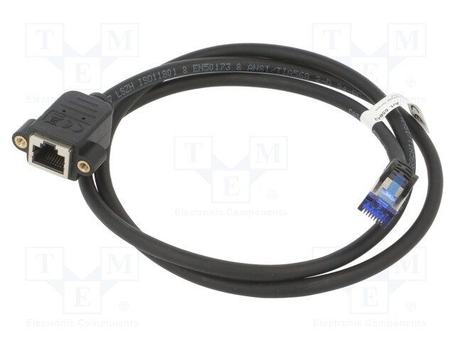 Extender RJ45; S/FTP; 6a; CCA; LSZH,PVC; black; 1m; Cores: 8