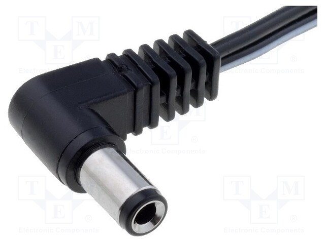 Cable; wires,DC 5,5/2,5 plug; angled; 0.3mm2; 1.8m