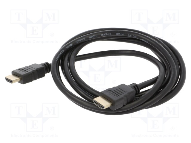 Cable; HDMI 1.4; HDMI plug,both sides; Len: 2m; black; 30AWG