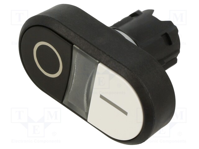 Switch Actuator, Twin Pushbutton, Illuminated, 22 mm, Round, Flat, Plastic, White/Black, SIRIUS ACT