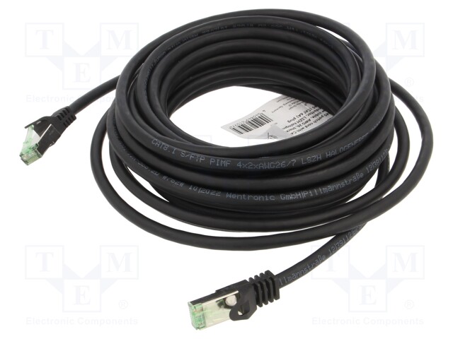 Patch cord; S/FTP; Cat 8.1; stranded; Cu; LSZH; black; 7.5m; 26AWG