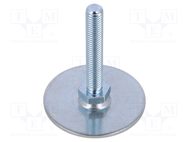 Foot of pin; Base dia: 60mm; M10; steel; Plunger length: 60mm