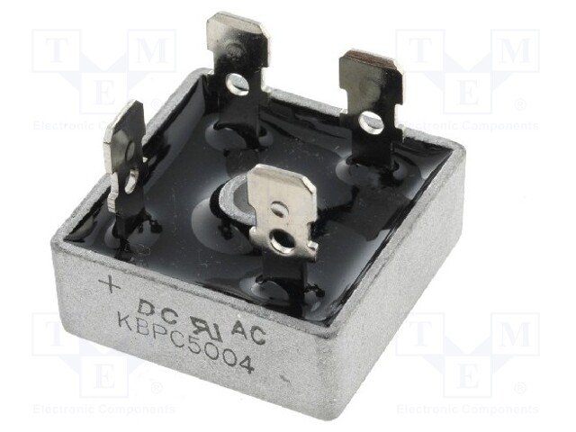 Single-phase bridge rectifier; Urmax: 400V; If: 50A; Ifsm: 500A