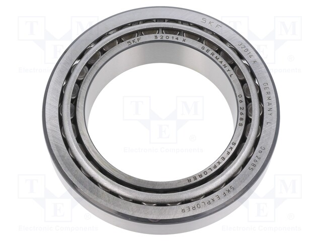 Bearing: tapered roller; Øint: 70mm; Øout: 110mm; W: 25mm; Seal: none