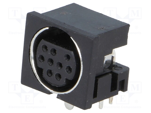 Socket; DIN mini; female; PIN: 9; THT; angled 90°