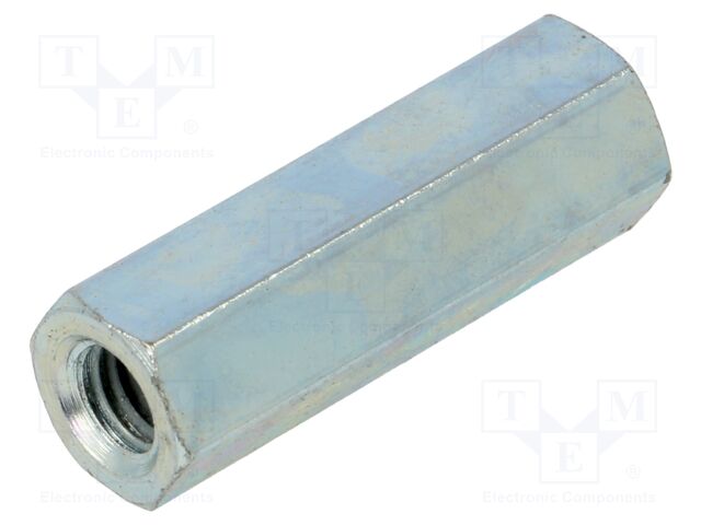 Screwed spacer sleeve; 25mm; Int.thread: M5; hexagonal; steel