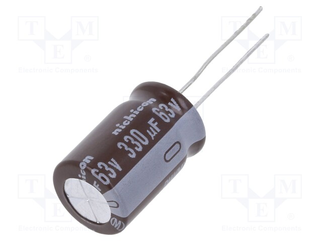 Capacitor: electrolytic; low impedance; THT; 330uF; 63VDC; ±20%