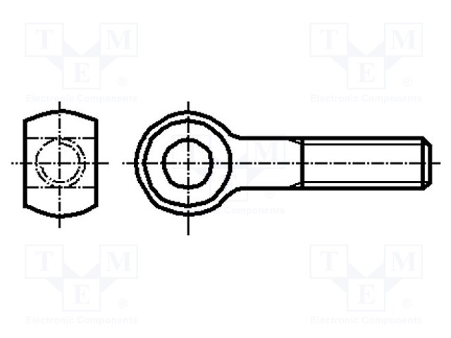Lifting eye bolt; M16x100; 2; Head: eye; acid resistant steel A4
