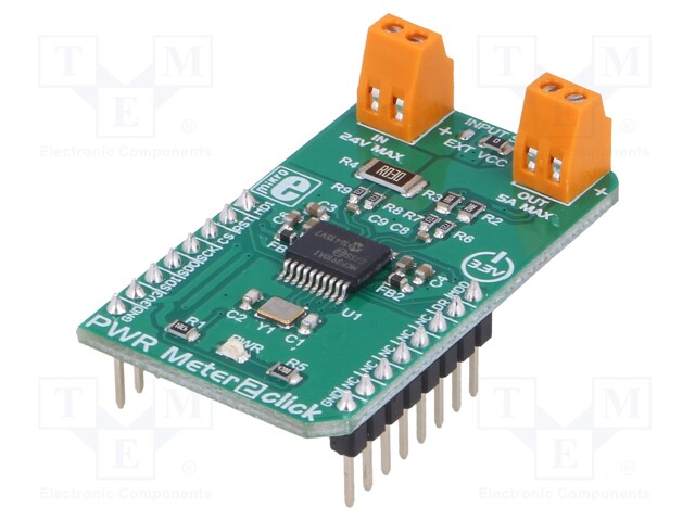 Click board; power meter; SPI; MCP3910; 3.3VDC