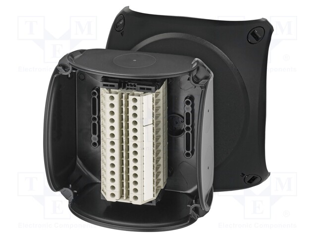 Enclosure: junction box; X: 130mm; Y: 130mm; Z: 77mm; IP66; black