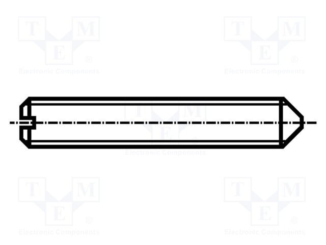 Screw; M5x8; DIN: 553; Head: without head; slotted; 0,8mm