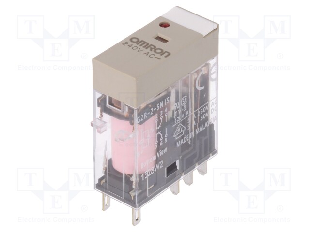 Relay: electromagnetic; DPDT; Ucoil: 240VAC; 5A/250VAC; 5A/30VDC