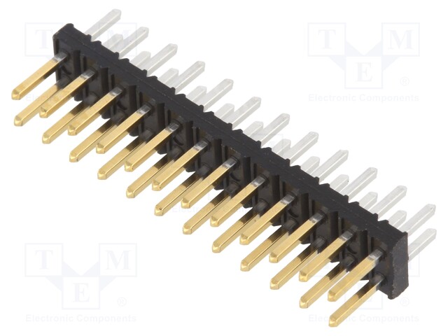 Pin header; wire-board; male; Minitek; 2mm; PIN: 24; THT; on PCBs; 2A