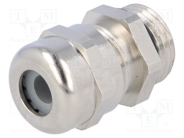 Cable gland; PG9; IP68; Mat: brass; Body plating: nickel