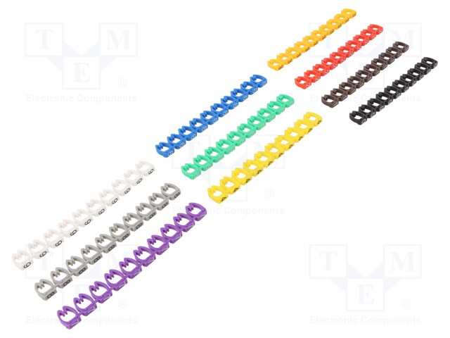 A kit of cable labels; 6mm; Pcs.quantity in set: 100; push-in