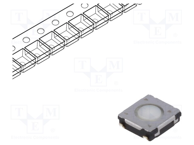 Microswitch TACT; SPST; Pos: 2; 0.02A/15VDC; SMT; none; 0.5N; 2mm