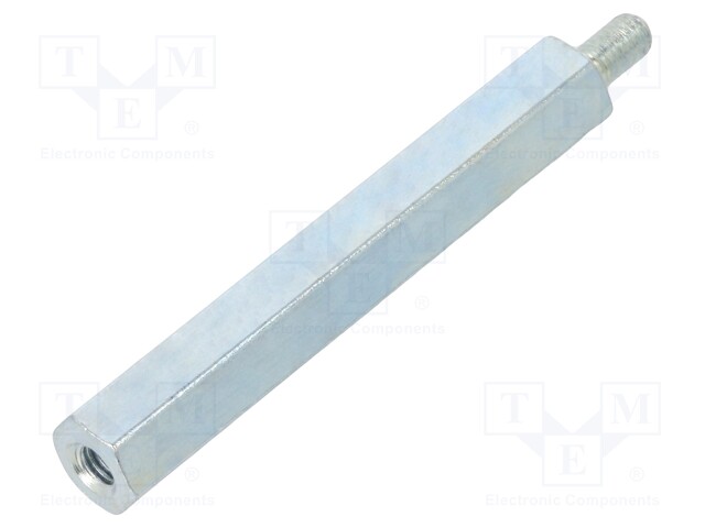 Screwed spacer sleeve; Int.thread: M3; 40mm; Ext.thread: M3; steel