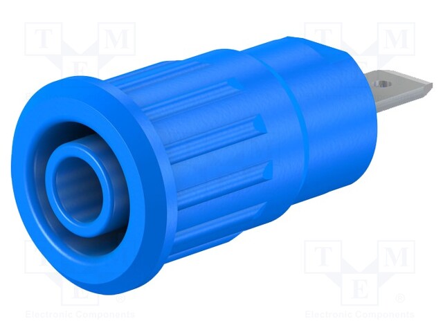 Socket; 4mm banana; 24A; 1kV; Cutout: Ø12.2mm; blue; nickel plated