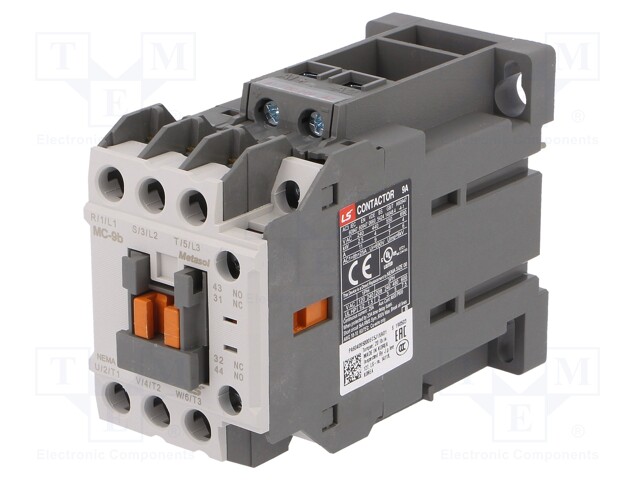 Contactor: 3-pole; NO x3; Auxiliary contacts: NO + NC; 24VDC; 9A