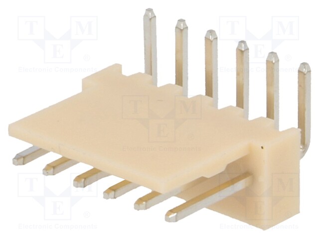 Socket; wire-board; male; NS25; 2.54mm; PIN: 6; THT; 250V; 3A; tinned