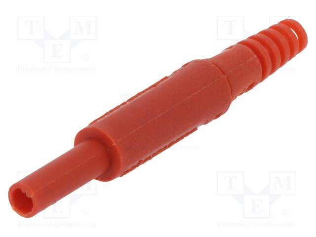 Plug; 2mm banana; 10A; 1kVDC; red; Plating: nickel plated; -25÷80°C