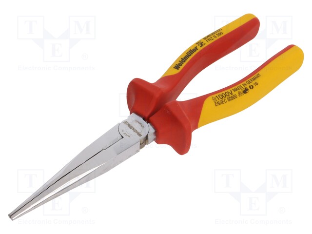 Pliers; insulated,straight,half-rounded nose; 200mm; 1kVAC