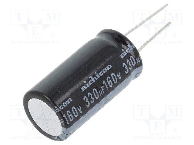 Capacitor: electrolytic; THT; 330uF; 160VDC; Ø18x35.5mm; ±20%