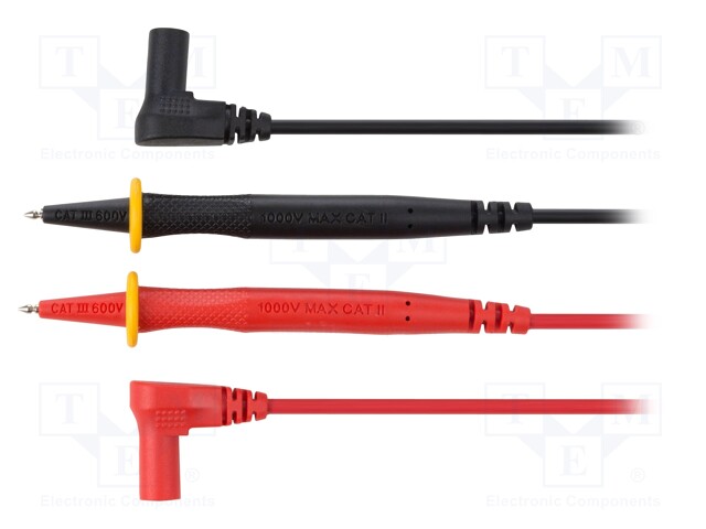 Set of test leads; Imax: 10A; Len: 0.7m; insulated; black,red