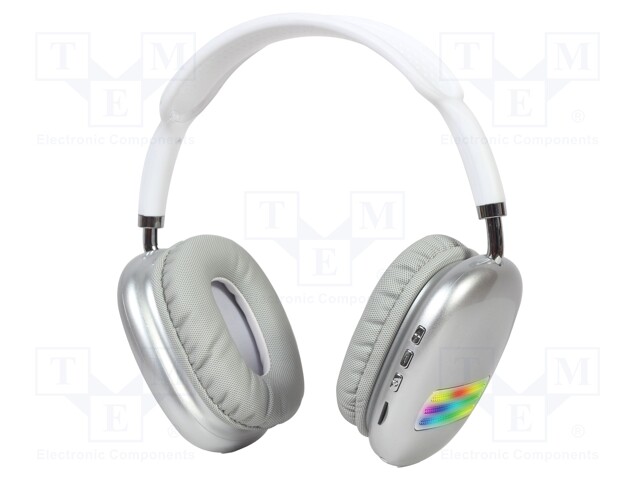 Bluetooth headphones with microphone; white; USB C; 20Hz÷20kHz