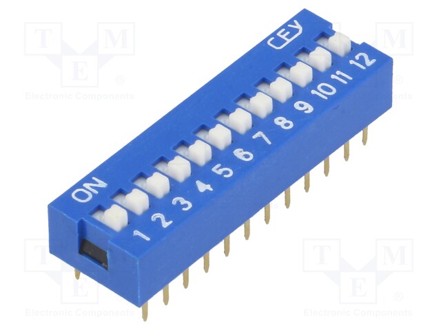 Switch: DIP-SWITCH; Poles number: 12; ON-OFF; 0.05A/12VDC; Pos: 2